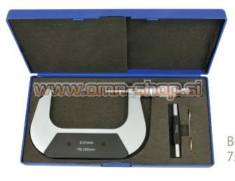 Elmag Precizni mikrometer 0-25mm odčitek 0,01mm, HM-merne konice, DIN 863