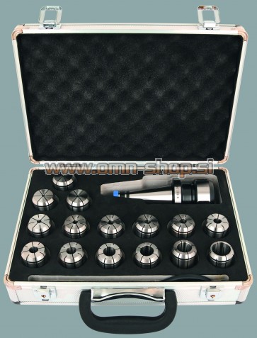 Elmag Set vpenjalnih stročnic s priteznim navojem ISO30 (ER40) 15-delni, 2-26 mmm v prir