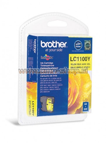 Brother Kartuša LC1100Y, yellow, 325 strani DCP6690 MFC6490/6890/5895/490 DCP385/593