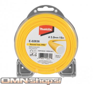 Makita nitka najlonska 3,0mmX15m OKROGLA DVOJNA RUMENA E-02836