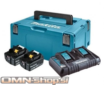 Makita LXT Li-Ion akumulatorski set v kovčku Makpac 3, 2 x BL1860B z dvojnim polnilnikom DC18RD 198077-8