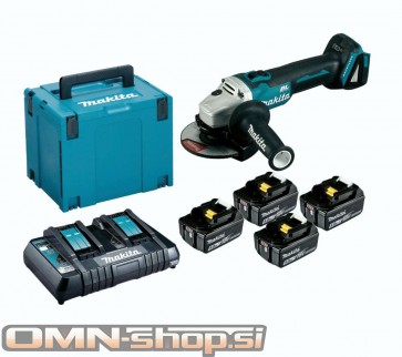 Makita LXT Li-Ion akumulatorski set v kovčku Makpac 4, 4 x BL1850B z dvojnim polnilnikom DC18RD in DGA504Z
