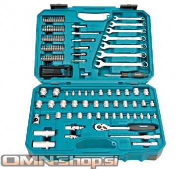 Makita 120 delni set ročnega orodja in vijačnih nastavkov v kovčku E-06616
