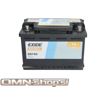 EXIDE Akumulator12V/74Ah, 680A, R+ 278x175x190