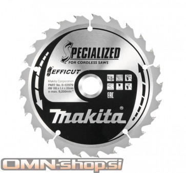Makita TCT žagin list 165X20MM 25z B-62979