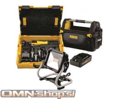 REMS MINI-PRESS 22V ACC SET TH 16+20+26 + LED REFLEKTOR + TORBA, 578X23