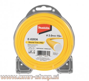 Makita nitka najlonska 3,0mmX15m OKROGLA DVOJNA RUMENA E-02836