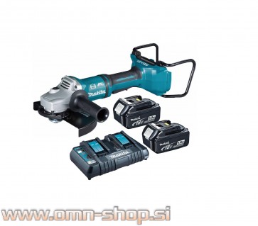 Makita DGA900PT2 akumulatorski kotni brusilnik 18+18V 2x 18V/5,0Ah, 230mm