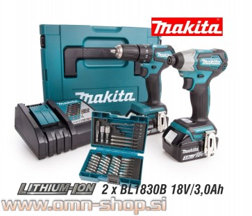 Makita DLX2221JX2 akumulatorski set, 18V, BL