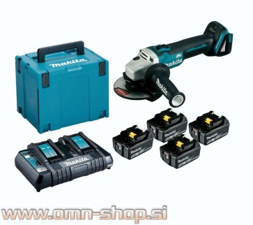 Makita LXT Li-Ion akumulatorski set v kovčku Makpac 4, 4 x BL1850B z dvojnim polnilnikom DC18RD in DGA504Z