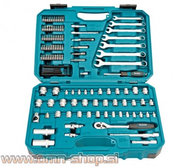 Makita 120 delni set ročnega orodja in vijačnih nastavkov v kovčku E-06616