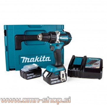 Makita DDF484RTJ Akumulatorski vrtalni vijačnik 18V, 2xBL1850B, DC18RC, v kovčku