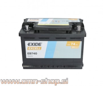 EXIDE Akumulator12V/74Ah, 680A, R+ 278x175x190