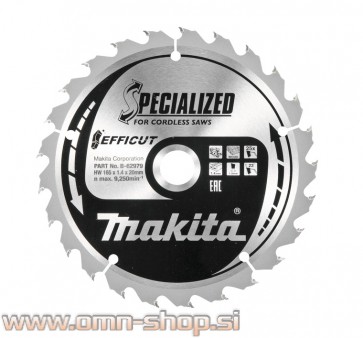 Makita TCT žagin list 165X20MM 25z B-62979