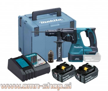 Makita DHR243RTJ Akumulatorsko vrtalno kladivo,18V, BL, LXT, 2xBL1850B, DC18RC